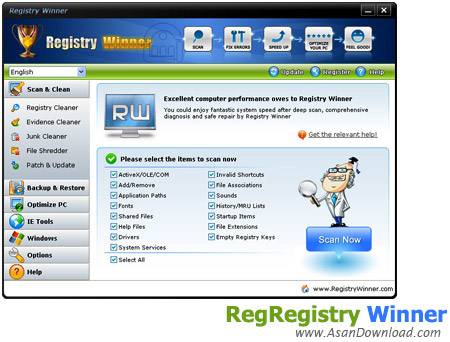 دانلود RegRegistry Winner v6.9.5.6 - نرم افزاری برای مدیریت و پاكسازی رجیستری