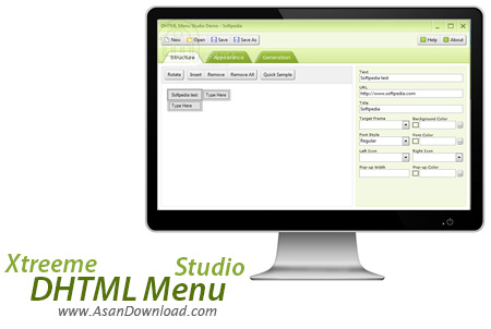 دانلود Xtreeme DHTML Menu Studio v5.0.0.146 - نرم افزار طراحی منوهای تحت وب